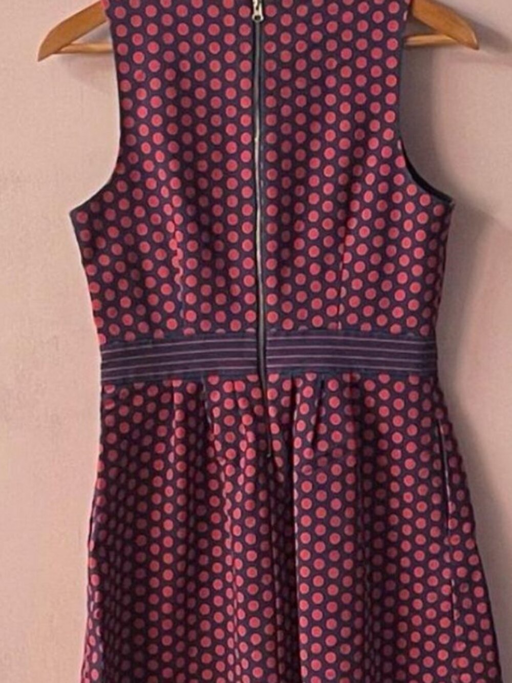 Navy Polka Dotted Dress